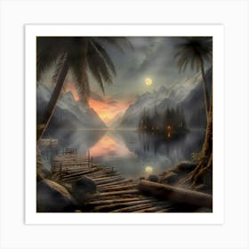 Evening on the island Art Print