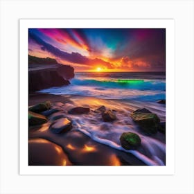 Sunset At The Beach Art Print