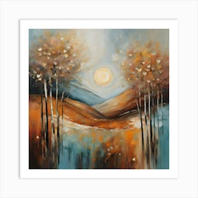 Sunset In The Mountains Art Print