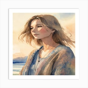 Girl By The Sea Art Print