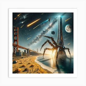 Aliens Invasion - Futuristic Art Art Print