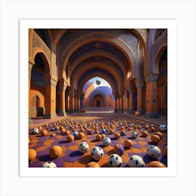 Morocco Soccer Balls Art Print