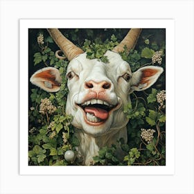 The Crazy Goat With Grapes Art Print