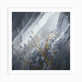 A Stunning Illustration Of An Intricately Detailed Light And White Painting Art Print
