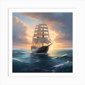 Of A Sailing Ship Art Print