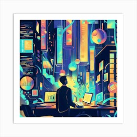 Futuristic Cityscape 2 Art Print