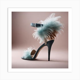 Heels ,feather,shoes design Art Print