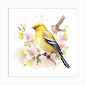 Yellow Finch Painting American Goldfinch Mother's Day Art Print