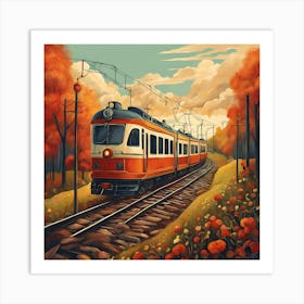 Train On The Tracks 1 Art Print