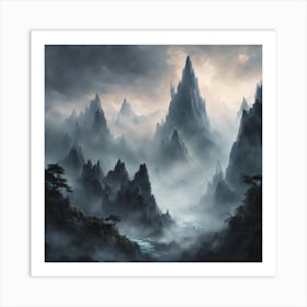 Ice Mountain Landscape Art Print