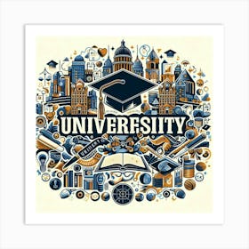 University Illustration Art Print