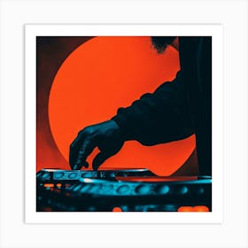 Dj Spinning A Turntable Art Print