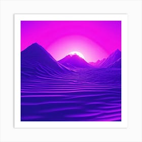 Purple Desert Landscape 1 Art Print