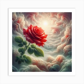 Rose In The Clouds 2 Art Print