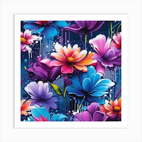 Colorful Flowers 31 Art Print