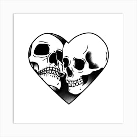 Lovers in death Art Print