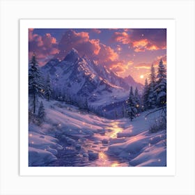 Winter Landscape Painting Art Print