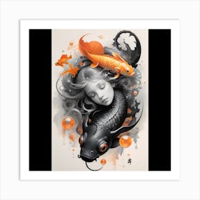 Koi Girl 2 Art Print