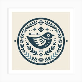 Scandinavian style, bird 2 Art Print