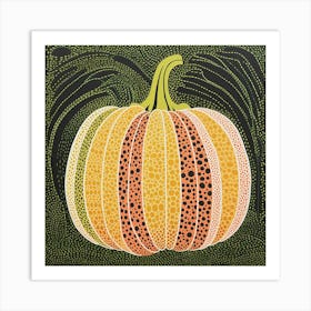 Yayoi Kusama Inspired Pumpkin Green 3 Art Print