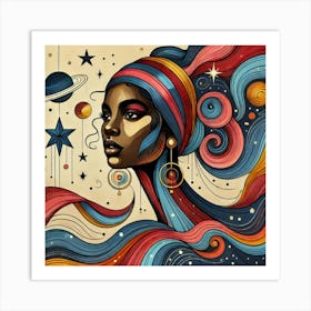 Sapphyra Celestial Portrait Art Print