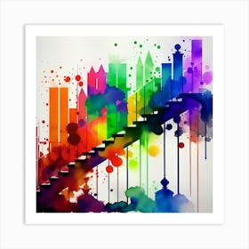 Rainbow Stairway Art Print