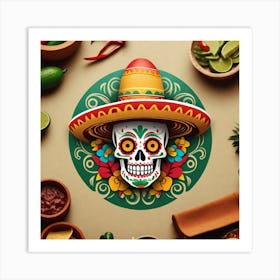 Day Of The Dead Skull 107 Art Print