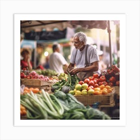 Man At The Market Art Print