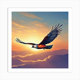 Eagle In Flight Art Print