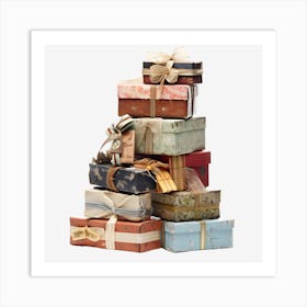 Stack Of Gift Boxes 2 Art Print