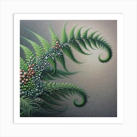 Green fern 12 Art Print