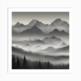 Misty Mountains Art Print