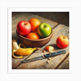 Apples And Bananas Art Print