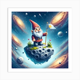 Galactic Garden Gnome Art Print