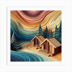 Cabins In The Woods Art Print