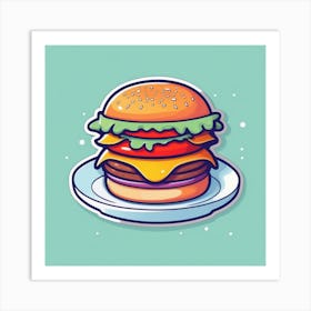 Hamburger On A Plate 149 Art Print