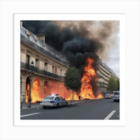 Paris Riots Art Print