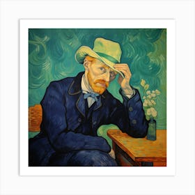 van Gogh mit Hut Malerei Art Print