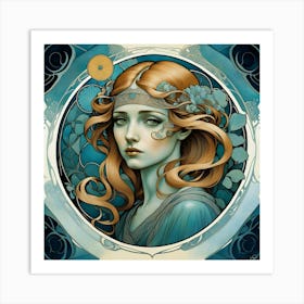 Art Nouveau Girl 2 30x30in 8280x8280px 18 Art Print