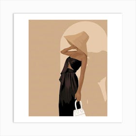 Black And White Woman In Hat Art Print