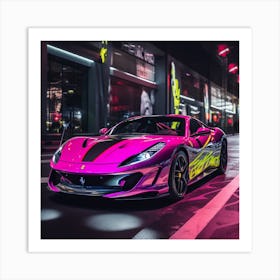 Ferrari neon style Art Print