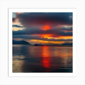 Sunset On The Water 37 Art Print