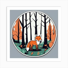 Fox In The Forest 88 Art Print