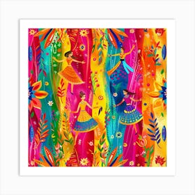 Baisakhi Banner Texture With Punjabi Dance Motif 17183964 1 Art Print