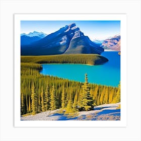 Blue Lake In The Mountains Art Print