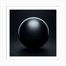 Black Sphere On A Black Background Art Print