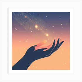 Hand Reaching For Star Art Print