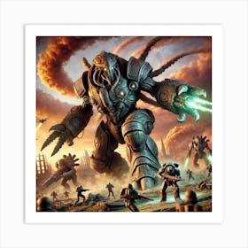 Venusian Kaiju Forces Converted Art Print