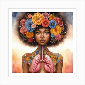 Lungs And Flowers 1 Art Print