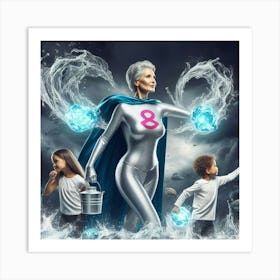 Cancer Super Mom #11 Art Print